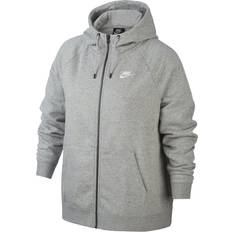 Nike Sportswear Essential Hoodie Plus Size - Dark Gray Heather/White