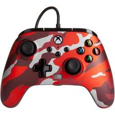 PowerA Controlador con cable Camuflaje rojo metálico Xbox One PC