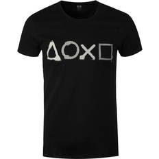 Playstation t shirt PlayStation Buttons Artwork Printed Crew Neck T-Shirt - Black