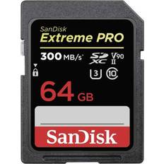 64 Go - SDXC Cartes mémoire SanDisk Extreme Pro SDXC Class 10 UHS-II U3 ​​V90 300/260MB/s 64GB