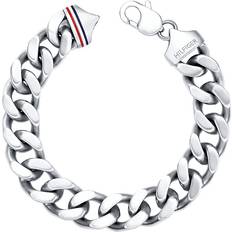 Chunky Filed Curb Bracelet - Silver
