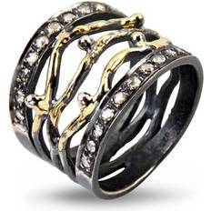 Diamanter - Guldbelagt Ringe ByBirdie Benedict Ring - Silver/Gold/Diamonds