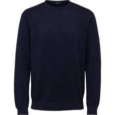 Selected Berg Pullover Met Ronde Hals - Donkerblauw