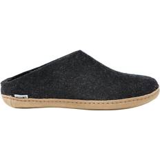 Leer Pantoffels Glerups Slip-on with Leather Sole - Charcoal