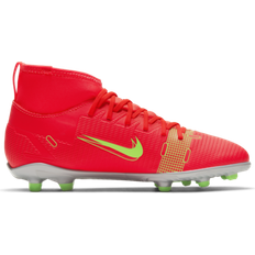 26½ Botas de fútbol NIKE Jr. Mercurial Superfly 8 Club MG - Bright Crimson/Indigo Burst/White/Metallic Silver