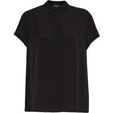 French Connection Classic Crepe Pleated Shirt - Black