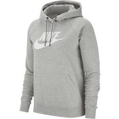 Nike Sportswear Essential Hoodie - Dark Gray Heather/Matte Silver/White