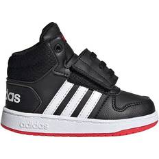 Adidas Hoops 2.0 Mid Shoes - Core Black/Cloud White/Vivid Red, Unisex