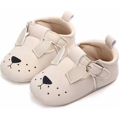 Läder Tofflor Barnskor Vincent Slippers Puppy Vanilla - Beige