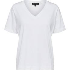 Selected V Neck T-shirt - White/Bright White