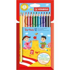 Kunst en Ambachten Stabilo Trio Thick Triangular Coloured Pencils 12-pack