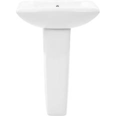 Lavabos de salle de bain vidaXL Lavabo Autoportant Avec Socle Céramique Blanc 580x470x200 mm