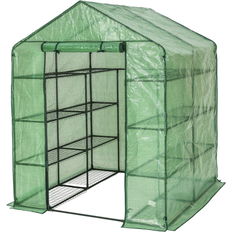 Tectake Serre tectake Greenhouse with Tarpaulin 2.1m² Acciaio inossidabile Plastica