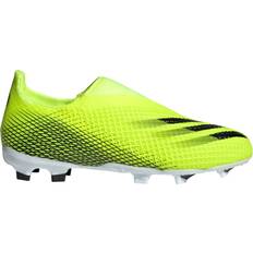 30½ Fotballsko adidas Junior X Ghosted.3 Laceless FG - Solar Yellow/Core Black/Royal Blue