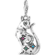 Thomas Sabo Charm Club Cat Constellation Charm Pendant - Silver/Multicolour