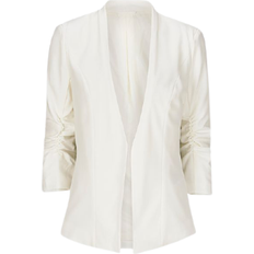 Vila Her 3/4 Sleeve Fixed Blazer - White/Snow White