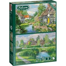 Falcon Klassiske puslespil Falcon The Cottage by the River 1000 Pieces