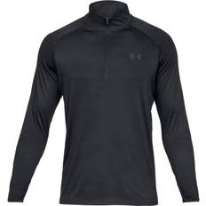 Men's UA Tech ½ Zip Long Sleeve Top - Black/Charcoal 