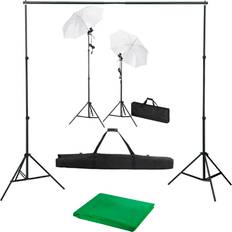 Fonds Photo vidaXL Kit de Studio Photo et Toile de Fond Lampes et Parapluies Kit d'Eclairage Support de Trépied Photographie Publicitaire Portraits