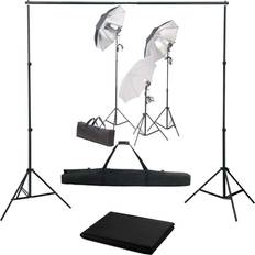 vidaXL Photo studio with Lights and Background 500x300cm Black