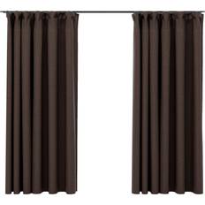 Marron Rideaux vidaXL Blackout with Hooks 140x175cm