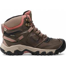 Synthetic - Women Hiking Shoes Keen Ridge Flex Mid WP W - Castor Gray/Dubarry