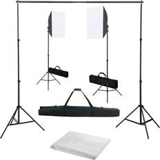 vidaXL Kit de Studio Photo et Boîtes à Lumière et Toile de Fond Kit d'Eclairage Photographie de Portraits Produits Numériques Support de Trépied