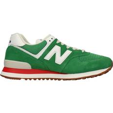 New Balance 574 M - Varsity Green with Velocity Red