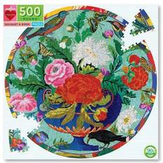 Rundt puslespil Eeboo Bouquet & Birds 500 Pieces