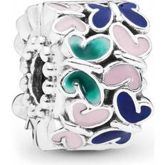 Paars Sieraden Pandora Butterflies Clip Bedel - Emaille/Sterlingzilver/Meerkleurig