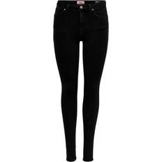 Only Power Mid Push Up Skinny Fit Jeans - Black