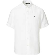 Morris Linneskjortor Morris Douglas BD Linen Short Sleeve Shirt - White