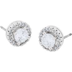 Snö of Sweden Lou Round Earrings - Silver/Transparent