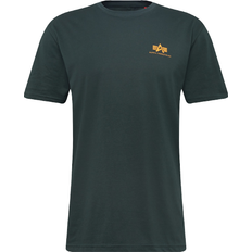 Alpha Industries Basic T Small Logo T-shirt - Dark Green/orange