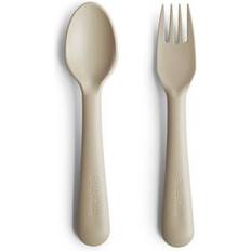 Mushie Vauvan Tuttipullot ja Pöytäastiat Mushie Dinnerware Fork & Spoon Set