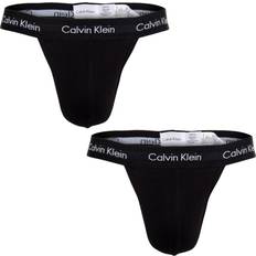 Cotton Stretch Thong 2-pack - Black