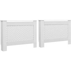 Termosifoni vidaXL Coperture Per Radiatori 2 pz Bianche 112x19x81.5 cm MDF