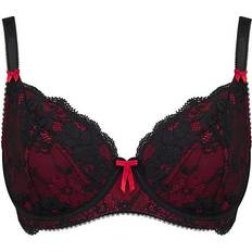 Pour Moi Amour Underwired Non Padded Bra - Black/Scarlet