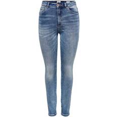 Élasthanne/Lycra/Spandex Jeans Only Mila High Waist Skinny Ankle Jeans - Blue/Medium Blue Denim