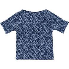 Blomstrede UV-trøjer Børnetøj Petit Crabe Luna Boatneck - Dusty Blue Flowers