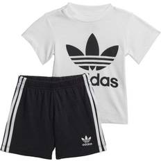 Adidas Black Other Sets adidas Infant Trefoil Shorts Tee Set - White/Black (FI8318)