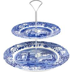 Blå Etasjefat Spode Blue Italian 2-Tier Etasjefat