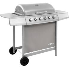 vidaXL Barbecue Gril À Gaz Avec 6 Bréleurs Noir Et Argenté