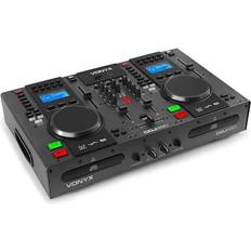 "Master (TRS 1/4"/6.3mm)" DJ-mixers Vonyx CDJ450 Dubbele CD/USB mp3 speler en mixer met Bluetooth