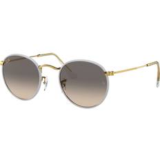 Rayban round Ray-Ban Metal Full Color Legend Sunglasses - Men's Grey/Gold