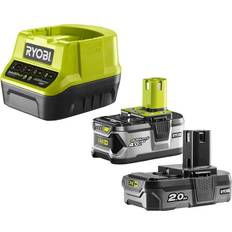 Ryobi Batteries et Chargeurs Ryobi Pack 2 batteries 18V OnePlus 4.0Ah et 2.0Ah chargeur rapide 2.0Ah Lithium-ion RC18120-242