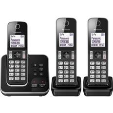 Panasonic 3 - Answering Machine Landline Phones Panasonic KX-TGD623E Triple