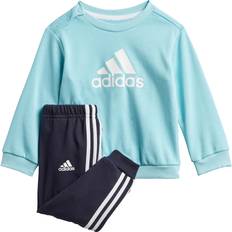 Raidallinen Verryttelypuvut Adidas Infants Bos Logo Jogger Set - French Terry Hazy Sky/White