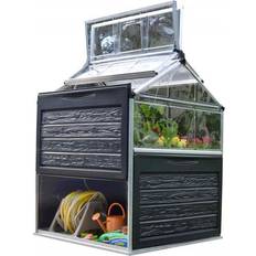 Palram Serre Mini Palram Small Greenhouse with Storage Alluminio Policarbonato