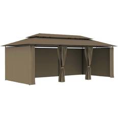 600.0 cm Pavilloner vidaXL Gazebo with Curtains 6x2.98 m